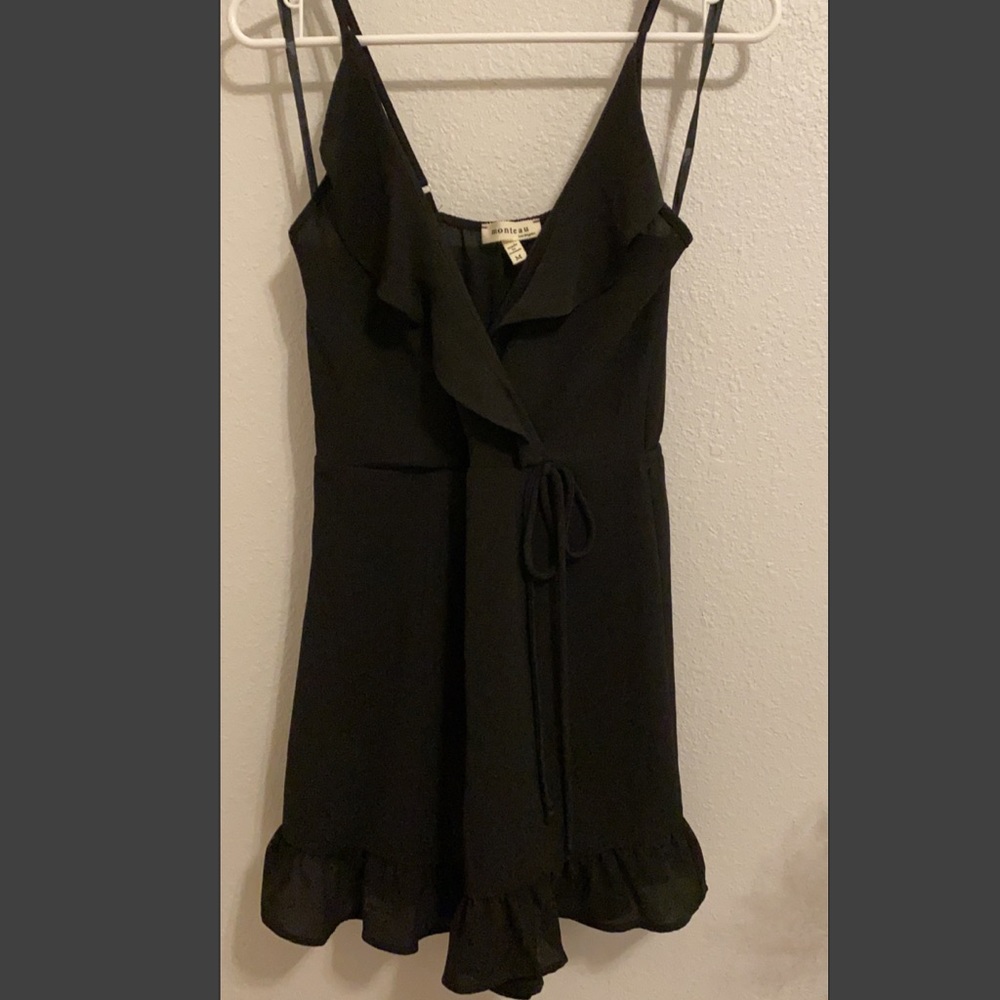 Black Ruffle Romper
